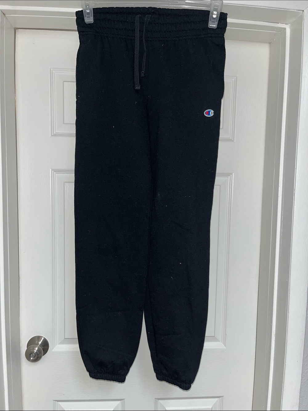 Champion ladies Black Jogger Sweatpants with Small Logo